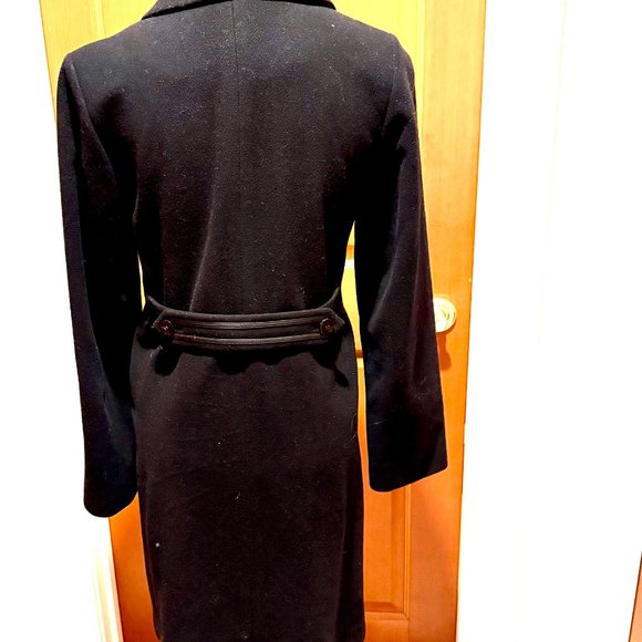 Cole Haan Black cashmere & wool blend Coat Classic Tailored Style - Picture 13 of 15